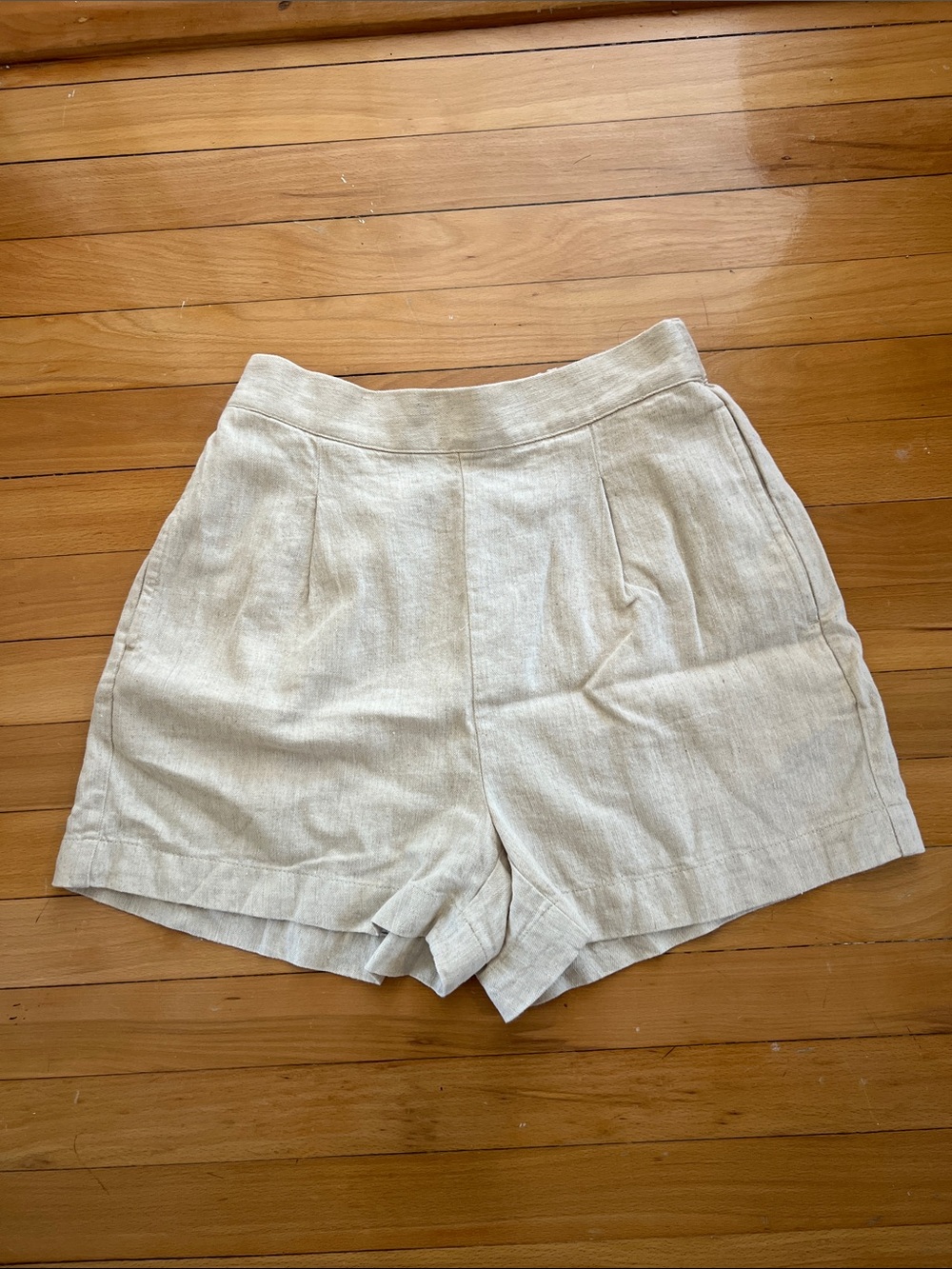 NWT Madewell Flat Front High Rise Linen Shorts, size XS